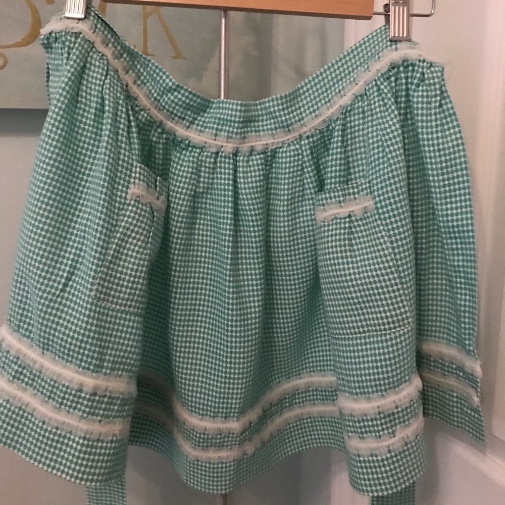 1950's Vintage Handmade Green Half Apron
